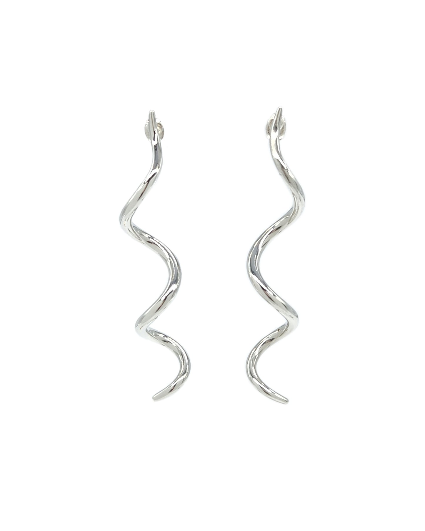 Spiral Drop Earrings Silver