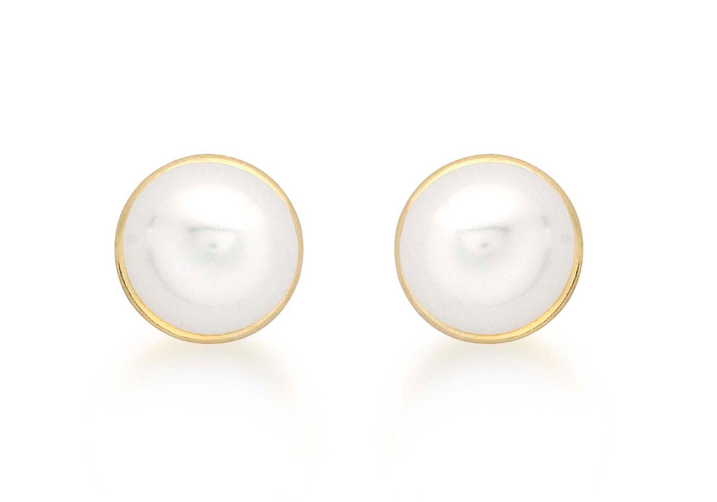 Freshwater Pearl Stud Earrings Gold