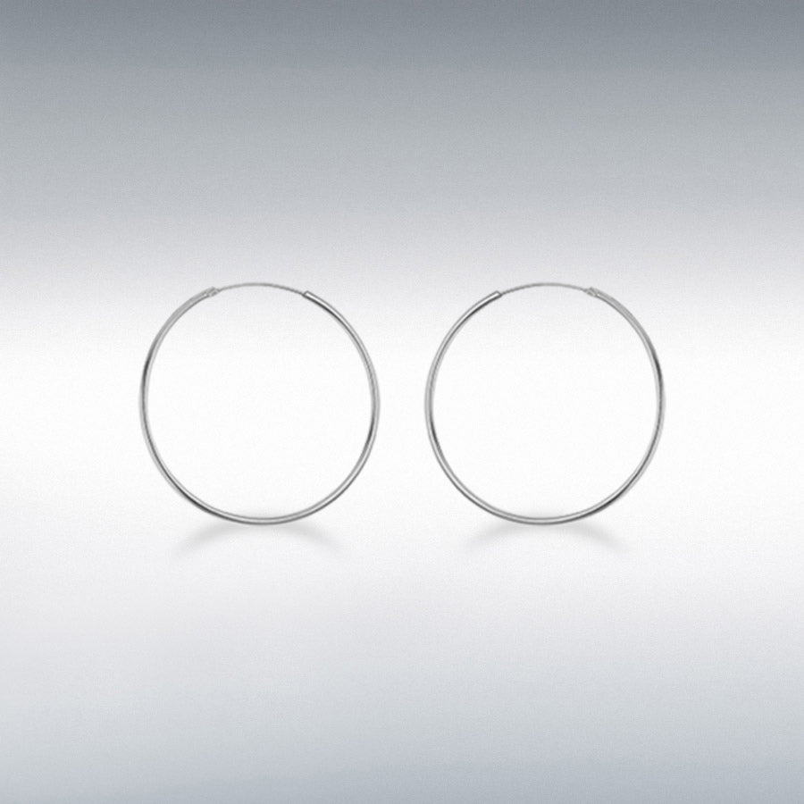 Plain Hoop Earrings - Stirling Silver