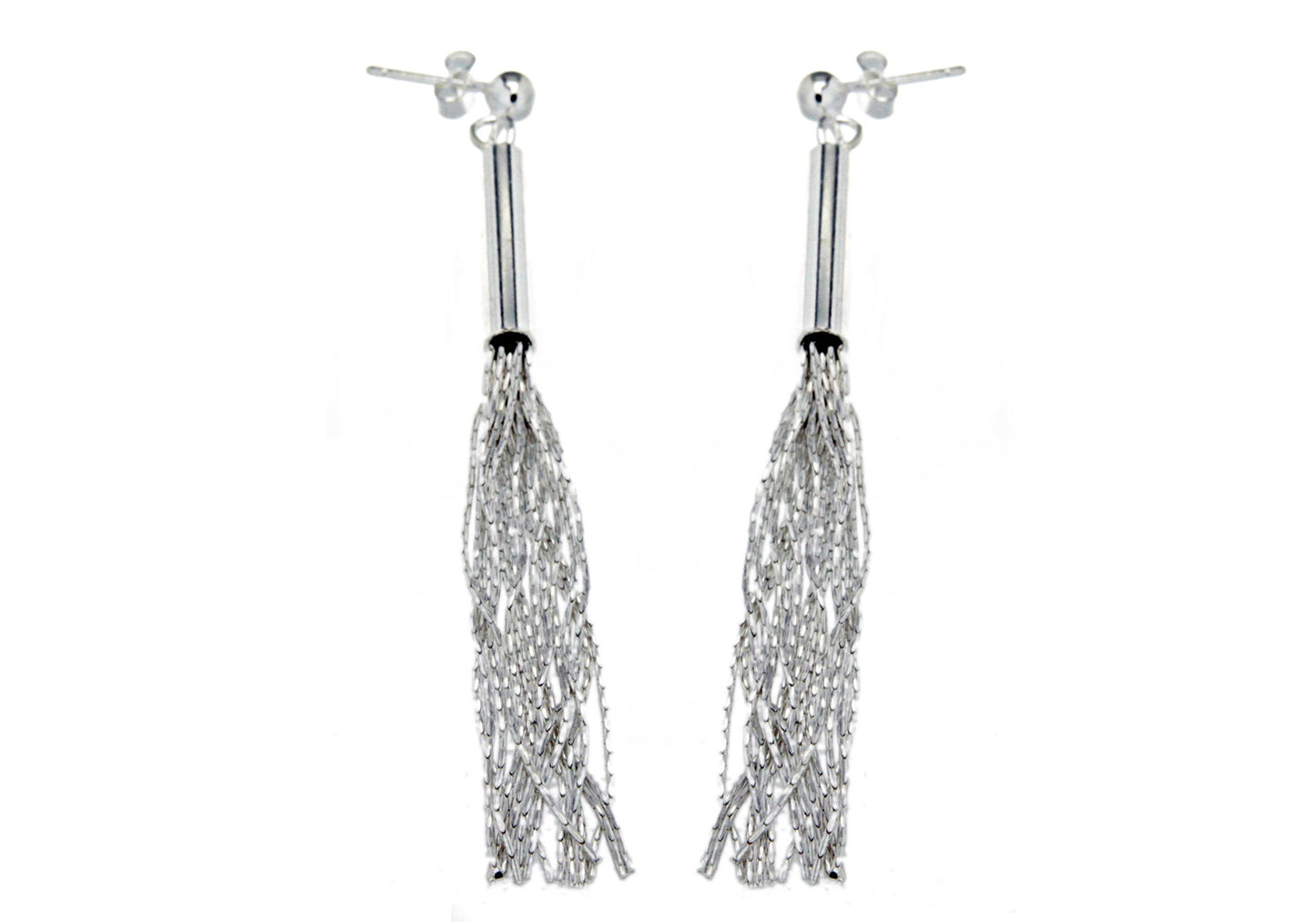 Tassel Drop Earrings Silver