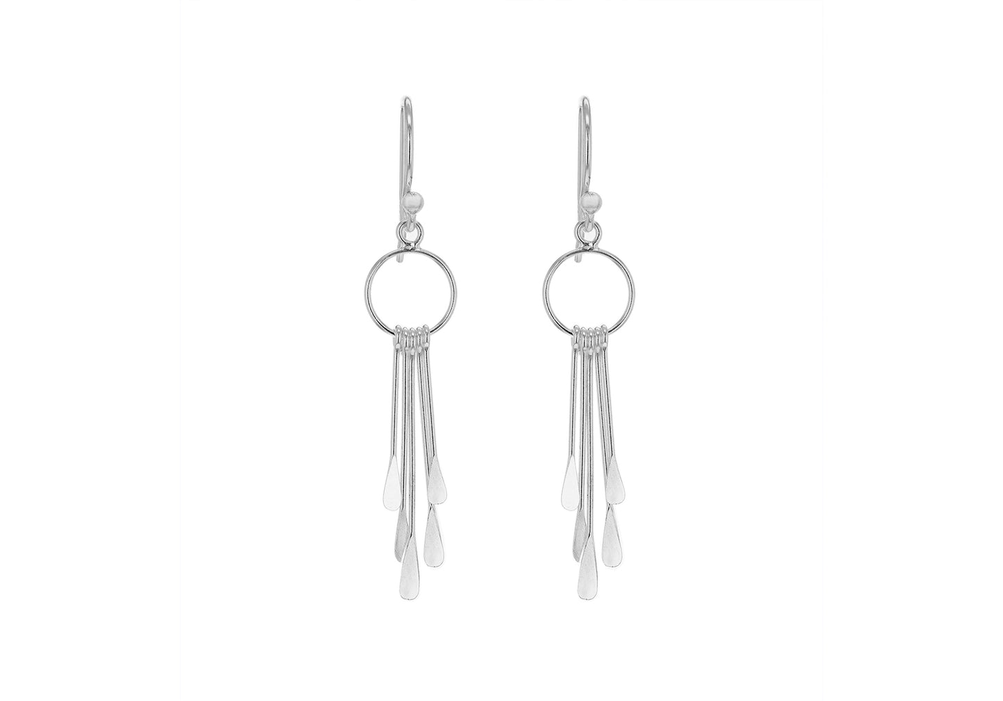 Bar Drop Earrings Silver