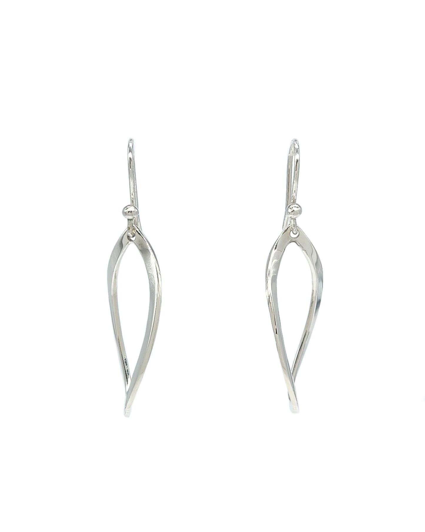 Twist Drop Earrings Silver