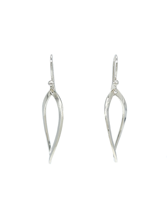 Twist Drop Earrings Silver