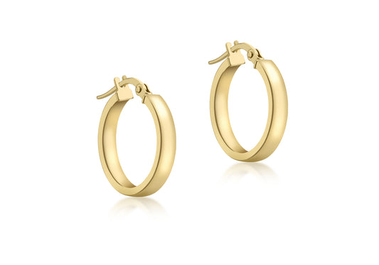 Hoop Earrings Rectangular Gold