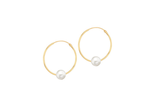 Freshwater Pearl Sleeper Earrings Gold