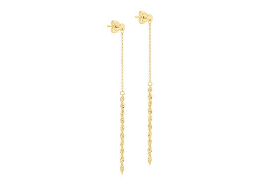 Long Rope Drop Earrings Gold