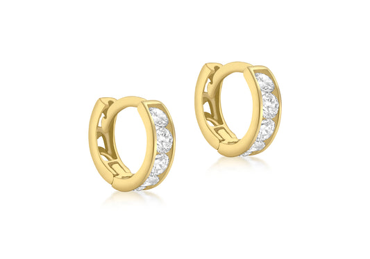Huggy CZ Earrings Gold