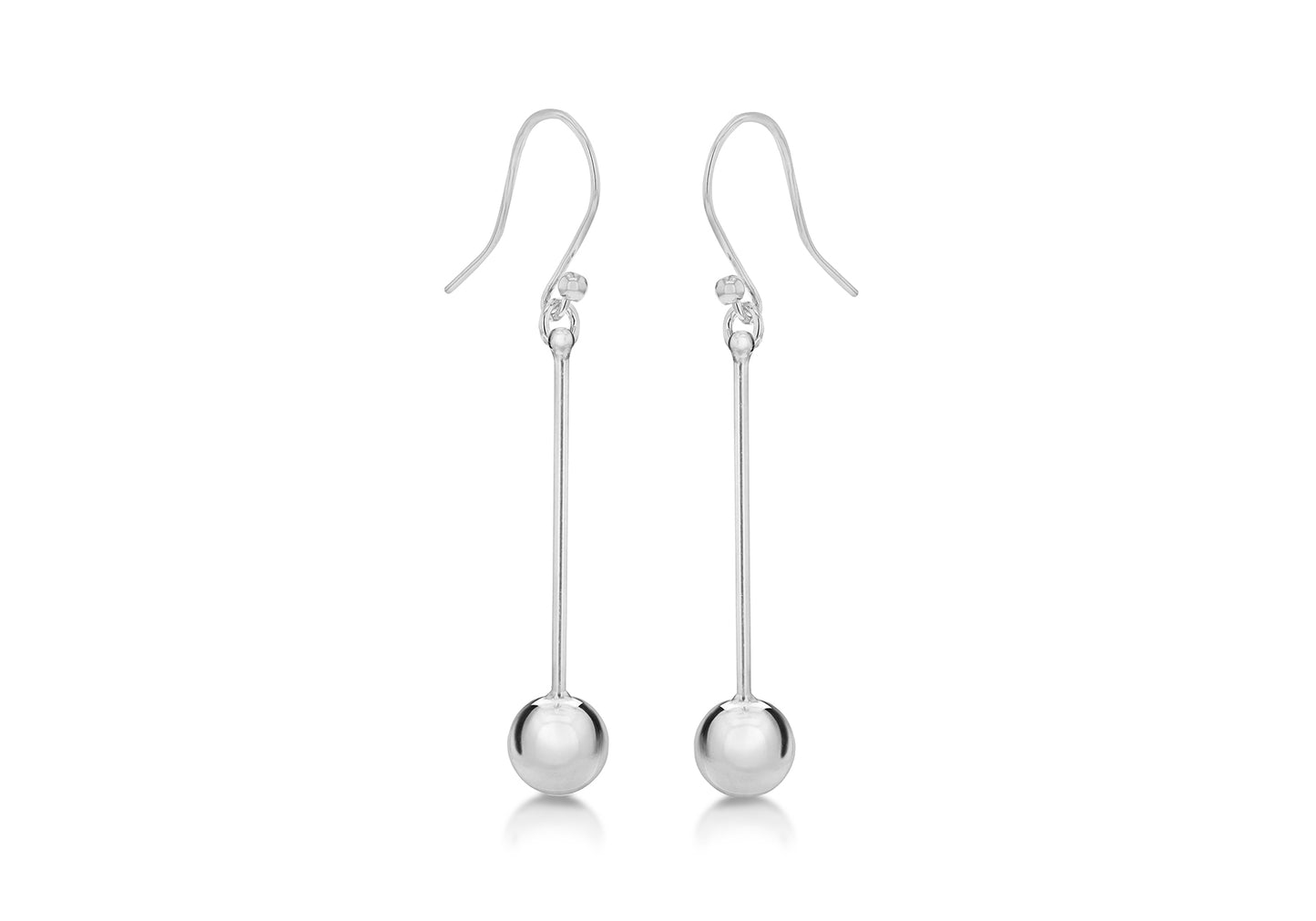 Ball Drop Earrings Silver