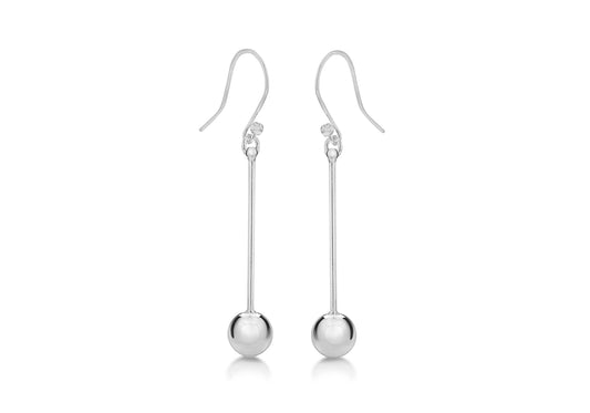 Ball Drop Earrings Silver