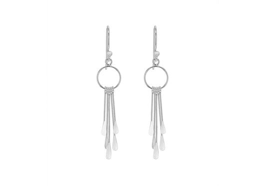Bar Drop Earrings Silver