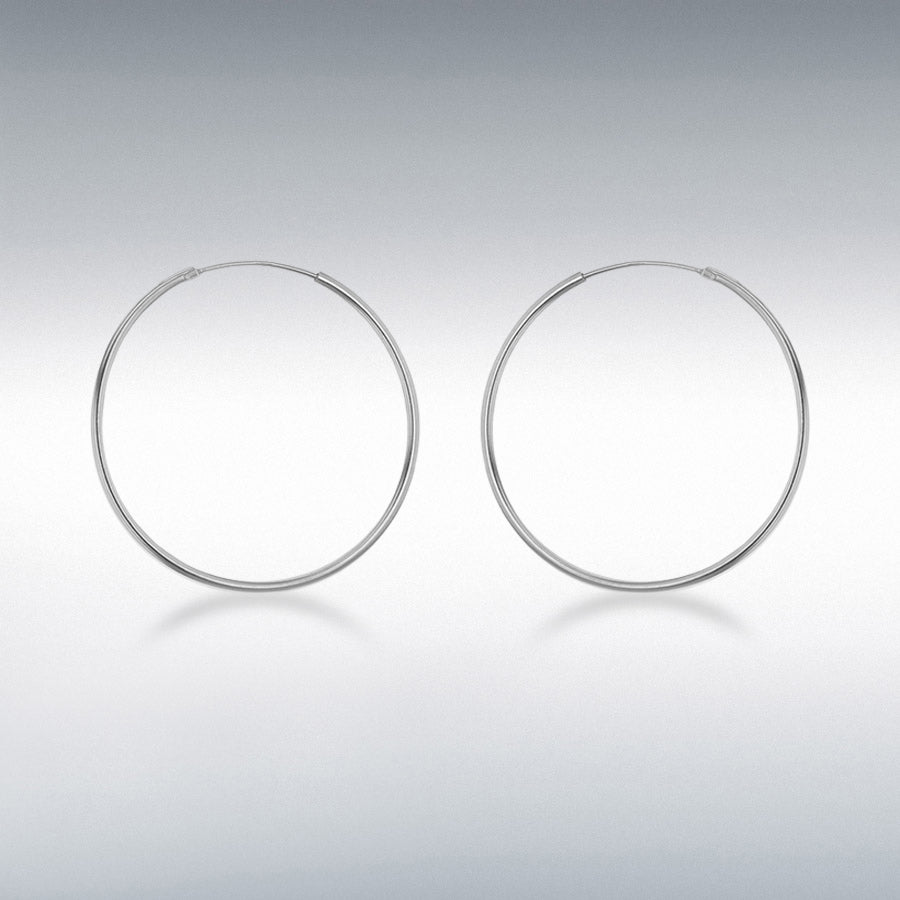 Plain Hoop Earrings - Stirling Silver